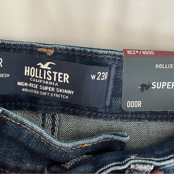 NWT/Hollister High-Rise Super Skinny Jeans 000R W23 Distressed - Picture 5 of 8
